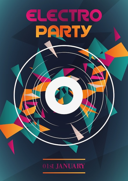 Abstrakt Techno-Party-Plakat