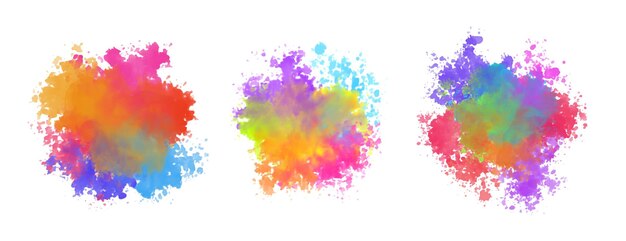 abstrakte Aquarellfarbe, Farbe, Hintergrund in einem Satz von drei