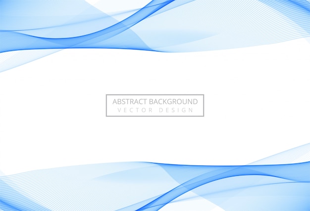 Abstrakte blaue stilvolle fließende Welle auf weißem Hintergrund