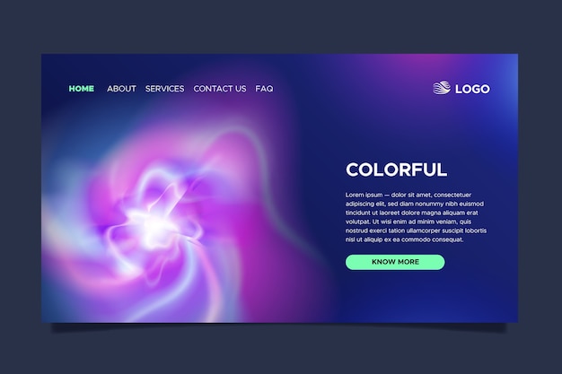 Kostenloser Vektor abstrakte bunte wahnlandungsseite