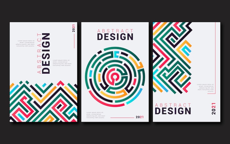 Kostenlose Vektor abstrakte business-cover-sammlung