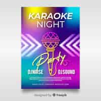 Kostenloser Vektor abstrakte farbverlauf karaoke plakat vorlage