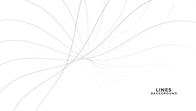 Abstrakte fließende schwarze Linien auf weißem Hintergrund