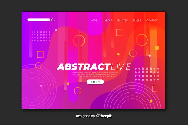 Abstrakte flüssige landingpage