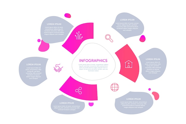 Abstrakte form mit farbverlauf infografik