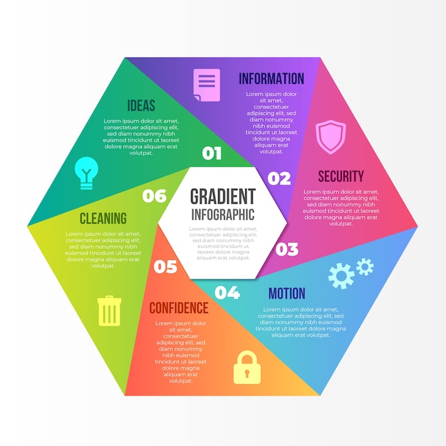 Abstrakte form mit farbverlauf infografik