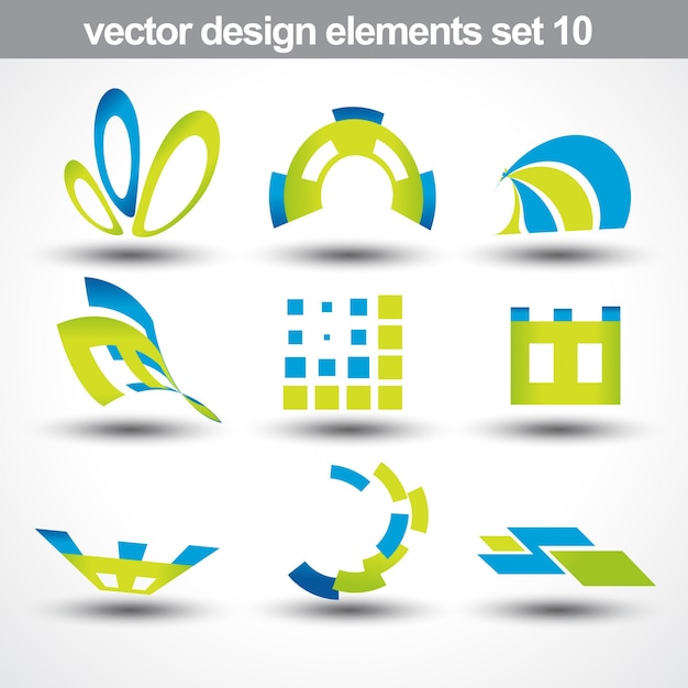 Kostenloser Vektor abstrakte form vektor-set 10