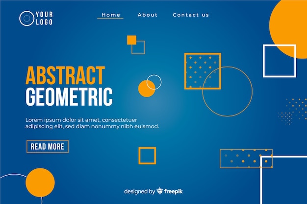 Abstrakte geometrische Formlandungsseitenschablone