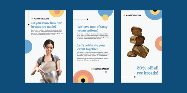 Abstrakte geometrische marta's bäckerei instagram geschichte