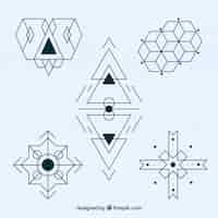 Kostenloser Vektor abstrakte geometrische tattoo-sammlung