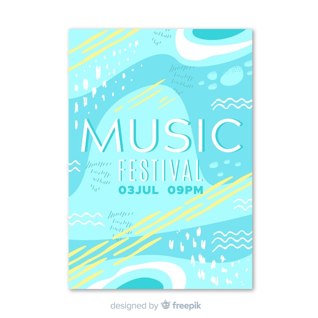 Abstrakte hand gezeichnetes musikfestivalplakat