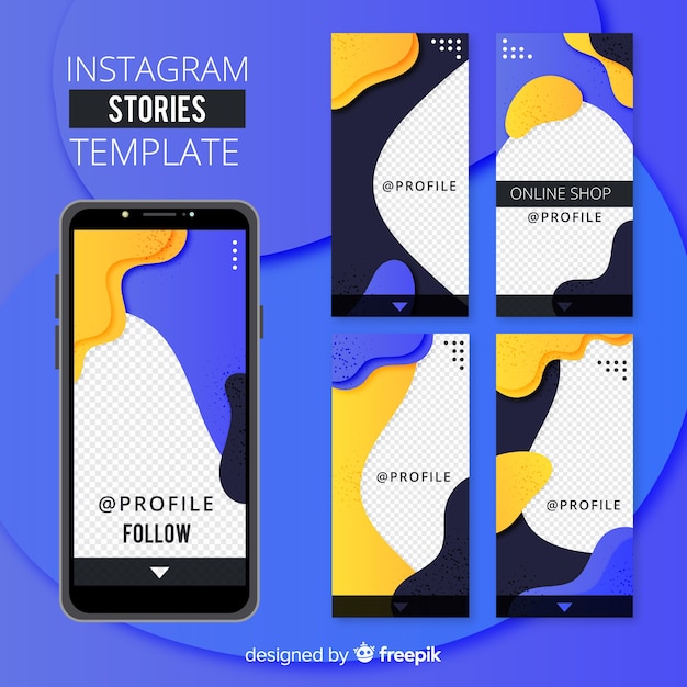Abstrakte instagram geschichtenschablone