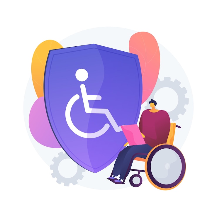 Kostenlose Vektor abstrakte konzeptillustration der invalidenversicherung. invalidenversicherung, rollstuhl im krankenhaus, beinbruch, invalide, geschäftsmann mit begrenzten möglichkeiten