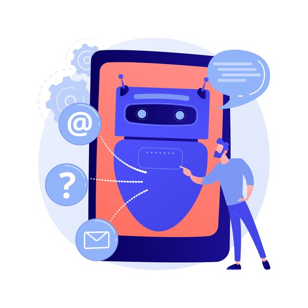 Abstrakte Konzeptillustration der künstlichen Intelligenz Chatbot