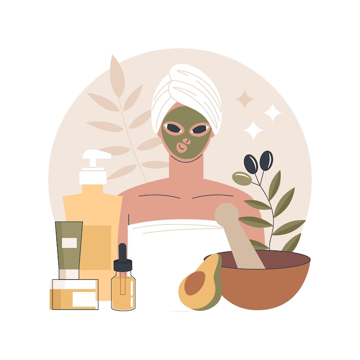 Kostenlose Vektor abstrakte konzeptillustration der organischen kosmetik