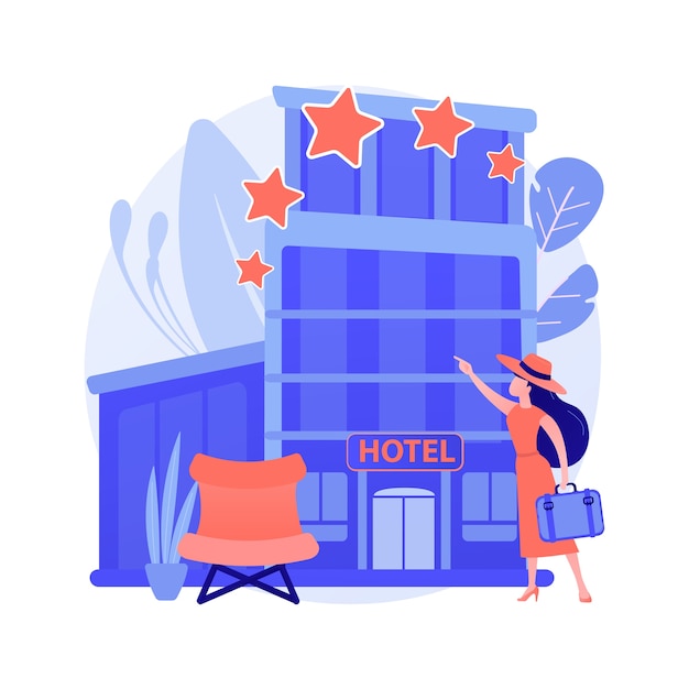 Abstrakte konzeptillustration des designhotels