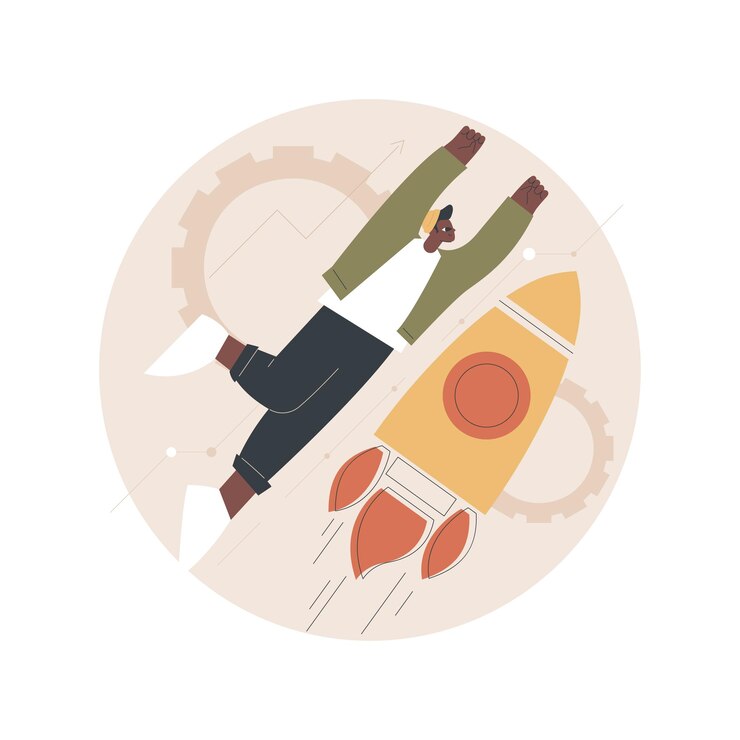 Kostenlose Vektor abstrakte konzeptillustration des startbeschleunigers