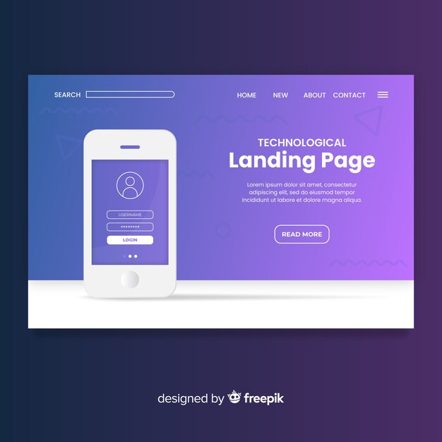 Abstrakte Landing-Pages mit Technologiegeräten