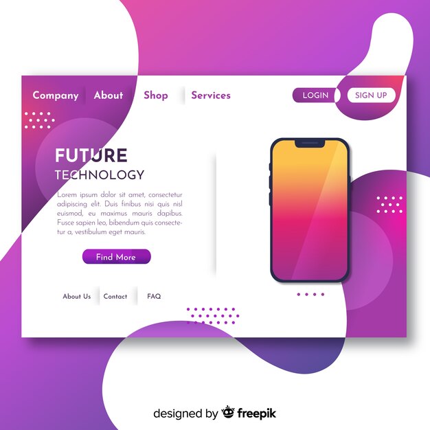 Abstrakte Landing-Pages mit Technologiegeräten