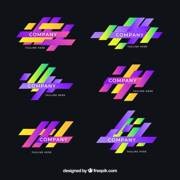 Abstrakte logo-sammlung mit farbverlauf