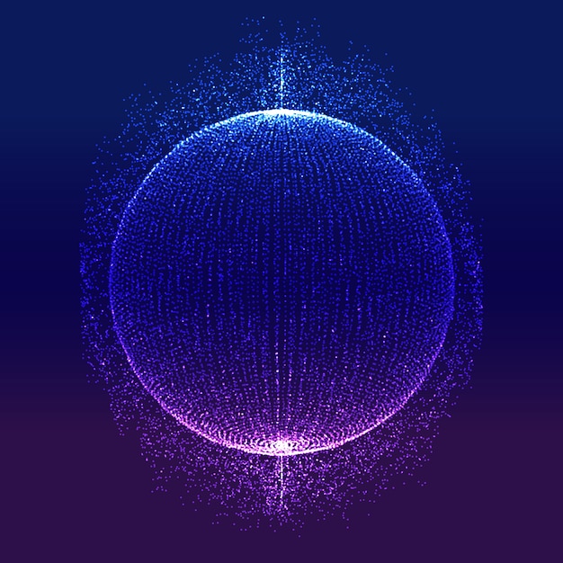 Abstrakte moderne Technologie mit Kugel glühender Teilchen