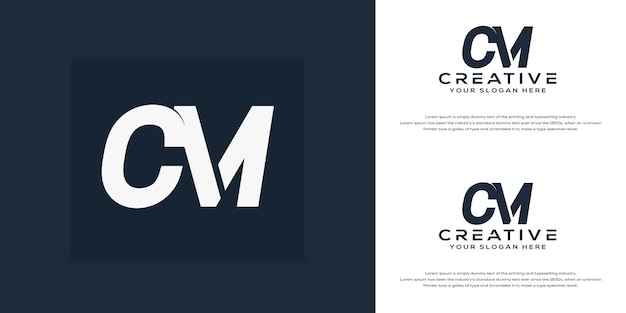 Abstrakte monogramm-anfangs-cm-logo-vorlage