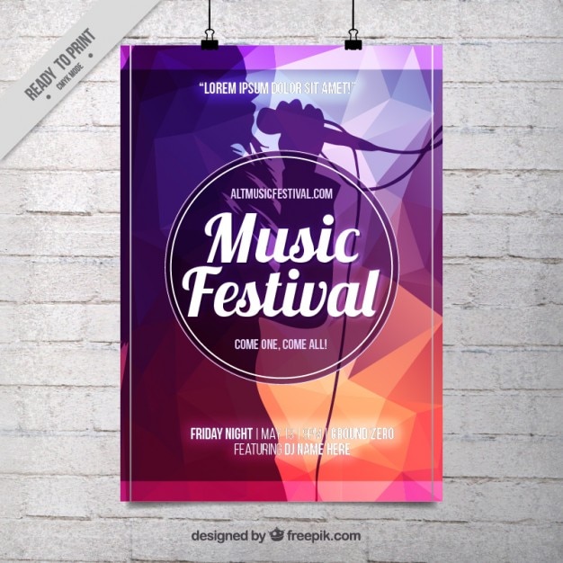 Kostenloser Vektor abstrakte musik-festival-plakat-vorlage