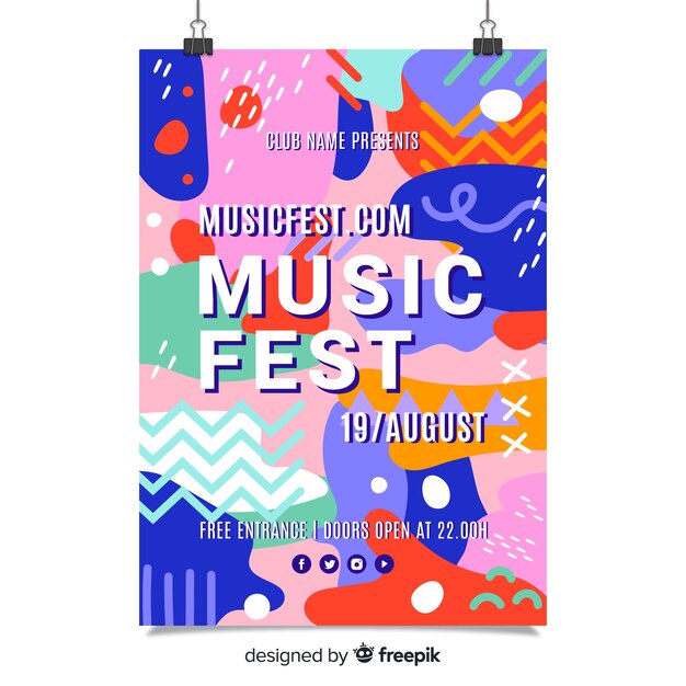 Abstrakte Musikfestival-Plakatschablone