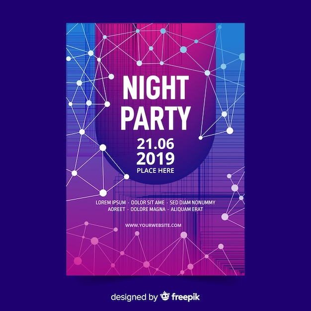 Abstrakte nacht party plakat vorlage