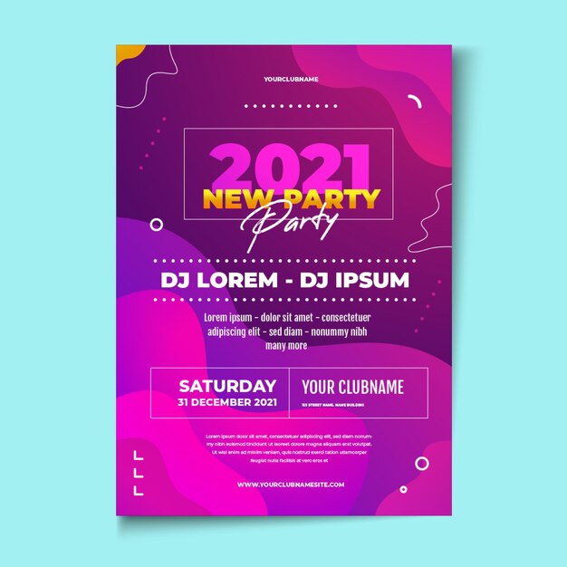 Neujahr 2021 Party Flyer Vorlage Mit Foto Premium Vektor