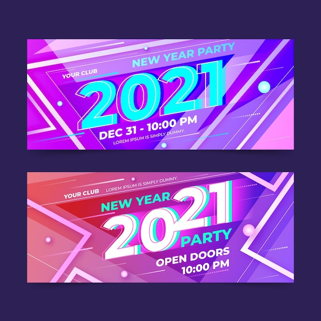 Abstrakte neujahrs-partybanner 2021