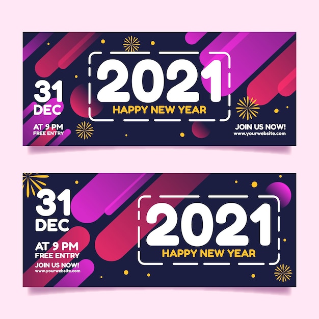 Abstrakte neujahrs-partybanner 2021