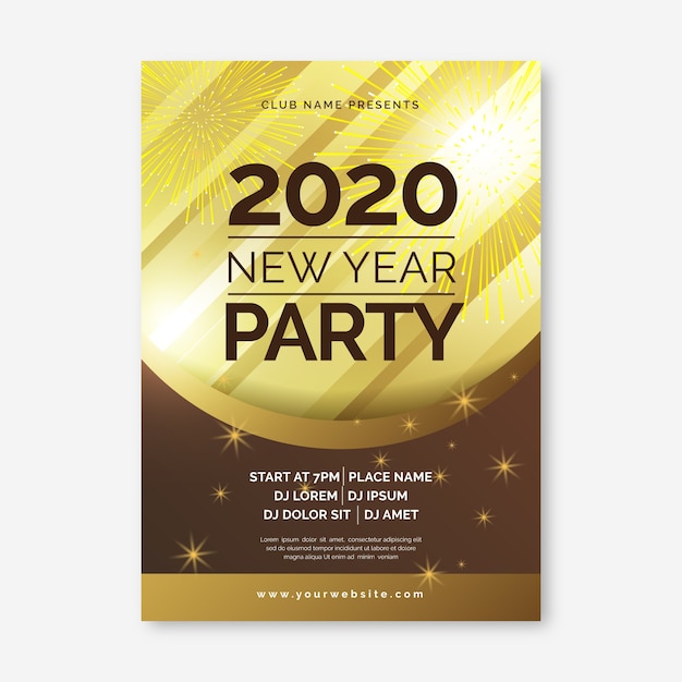 Abstrakte party-plakatschablone des neuen jahres 2020