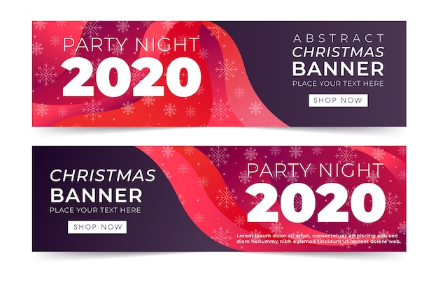 Kostenloser Vektor abstrakte partyfahnen des neuen jahres 2020