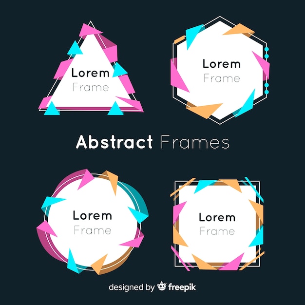 Kostenloser Vektor abstrakte rahmen gesetzt