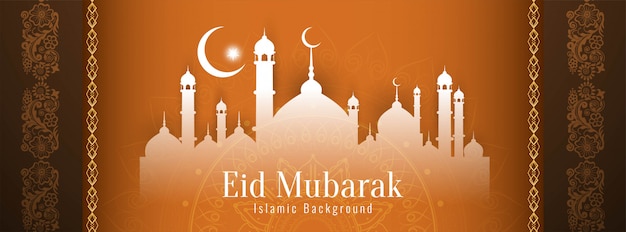 Abstrakte religiöse eid mubarak stilvolle banner design