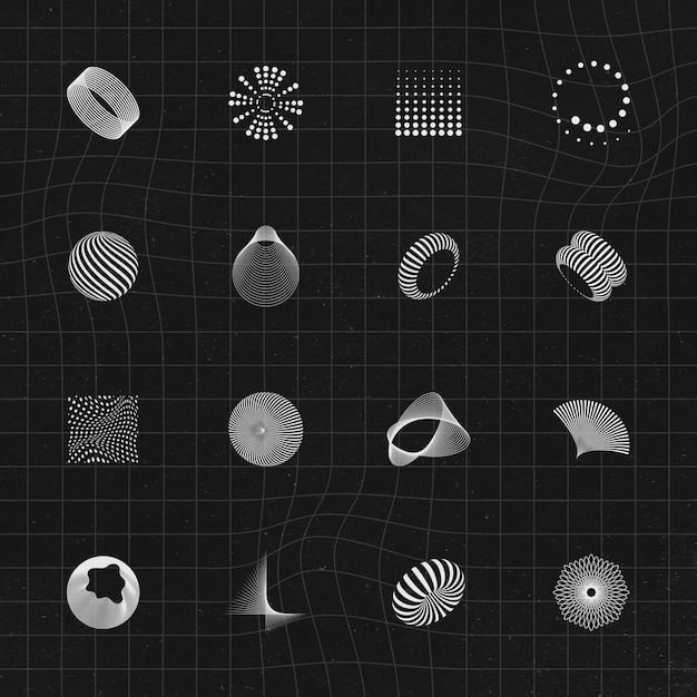 Abstrakte sammlung von 3d-gestaltungselementen