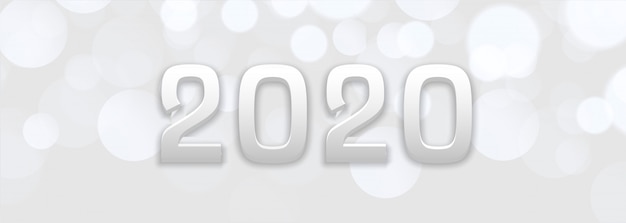 Abstrakte weiße Fahne bokeh neuen Jahres 2020