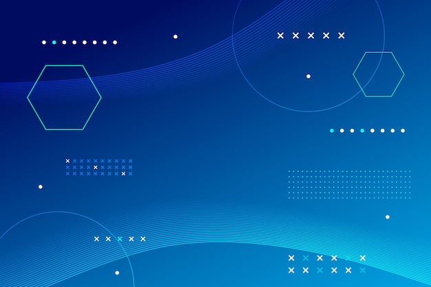 Kostenloser Vektor abstrakter blauer hintergrund der steigung mit geometrischen elementen