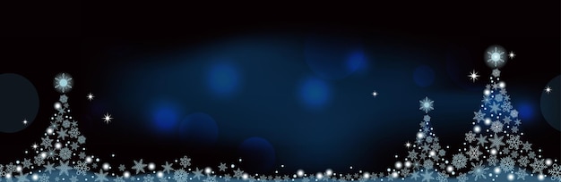Abstrakter blauer Winter-nahtloser Vektor-Hintergrund mit Weihnachtsbäumen horizontal wiederholbar