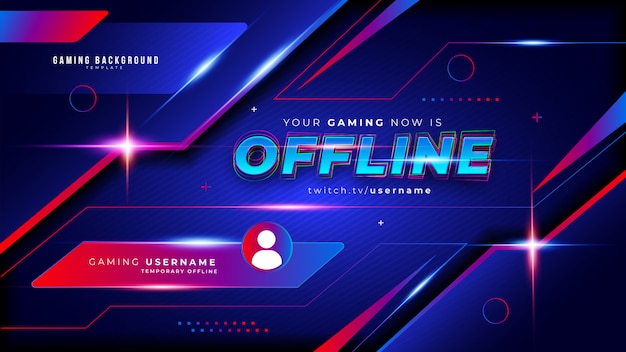 Abstrakter futuristischer spielehintergrund für offline twitch stream