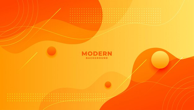 Abstrakter gelber und orange fließender moderner Hintergrund der Form