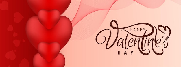 Abstrakter glücklicher Valentinstagfeierfahnen-Designvektor