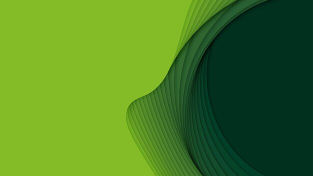 Abstrakter Hintergrund des Vektors 3D mit Papierschnittformen. Grüne Schnitzkunst. Papierhandwerkslandschaft mit Farbverlauf verblassen Farben. Minimalistisches Design-Layout für Geschäftspräsentationen, Flyer, Poster.