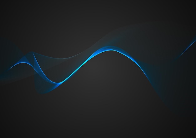 Kostenloser Vektor abstrakter hintergrund mit blauem fließendem liniendesign