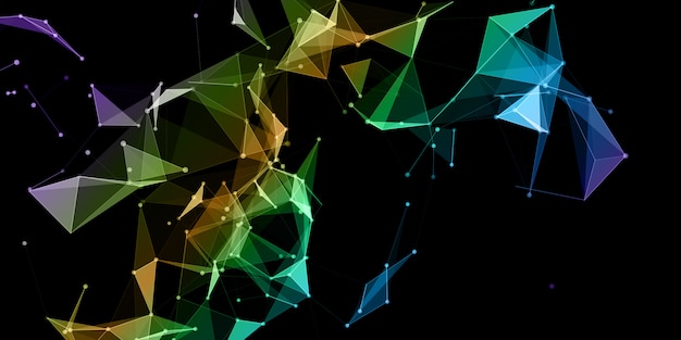 Abstrakter Hintergrund mit einem bunten Netzwerkkommunikationsdesign