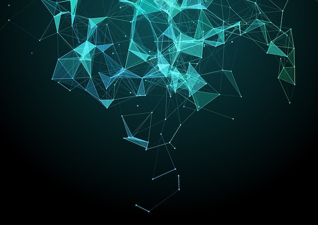 Abstrakter Hintergrund mit einem niedrigen Polyplexus-Netzwerkdesign