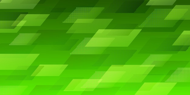 Abstrakter hintergrund von sich schneidenden parallelogrammen, bestehend aus punkten, in grünen farben