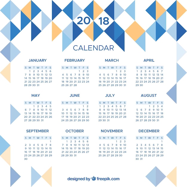 Abstrakter kalender 2018