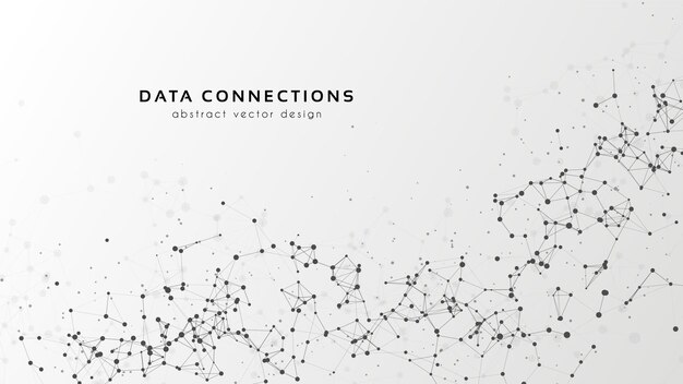 Abstrakter Mesh-Hintergrund. Karte im futuristischen Technologiestil. Linien, Punkte, Ebenen im 3D-Raum.